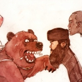 Путин на медведе и американская гидра